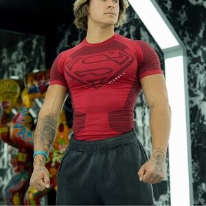 YoungLA Red Superman Compression Shirt